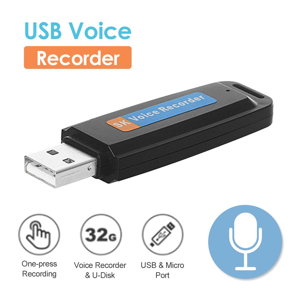 U-Disk Mini Voice Recorder Pen Digitale Dictafoon Audio Recorder Sound Usb 2.0 Flash Drive Voor 32Gb Micro sd Tf Card