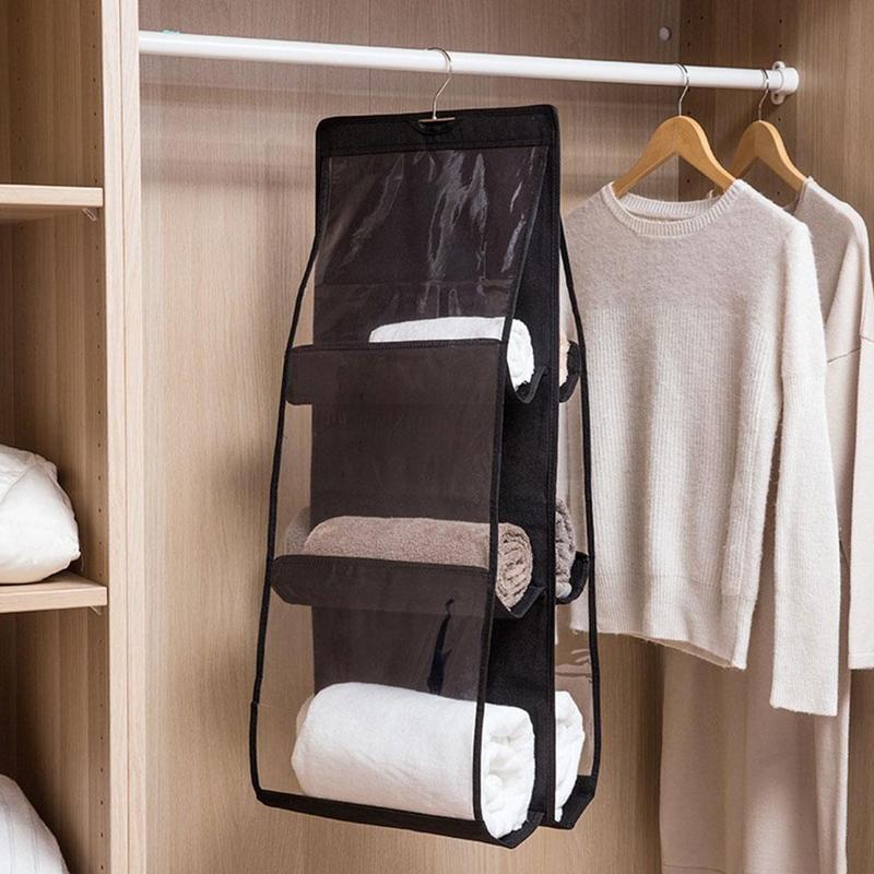 6- vaks hangende handtas organizer voor garderobekast diverse transparante wand met tas deurhanger doorzichtige tas tas schoen st  c1 t 0
