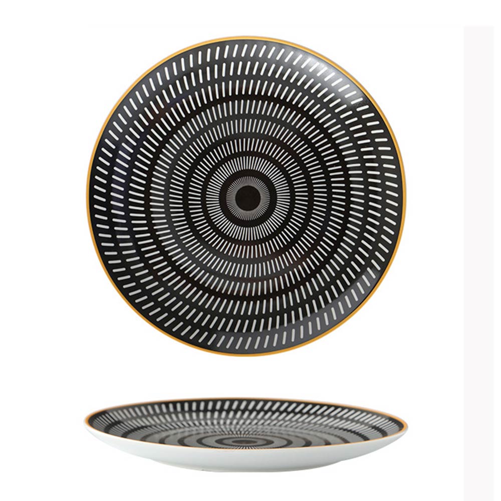 Plato de cerámica con formas geométricas para comida, plato colgante para desayuno, fruta, decoración de restaurante, suministros de cocina: A