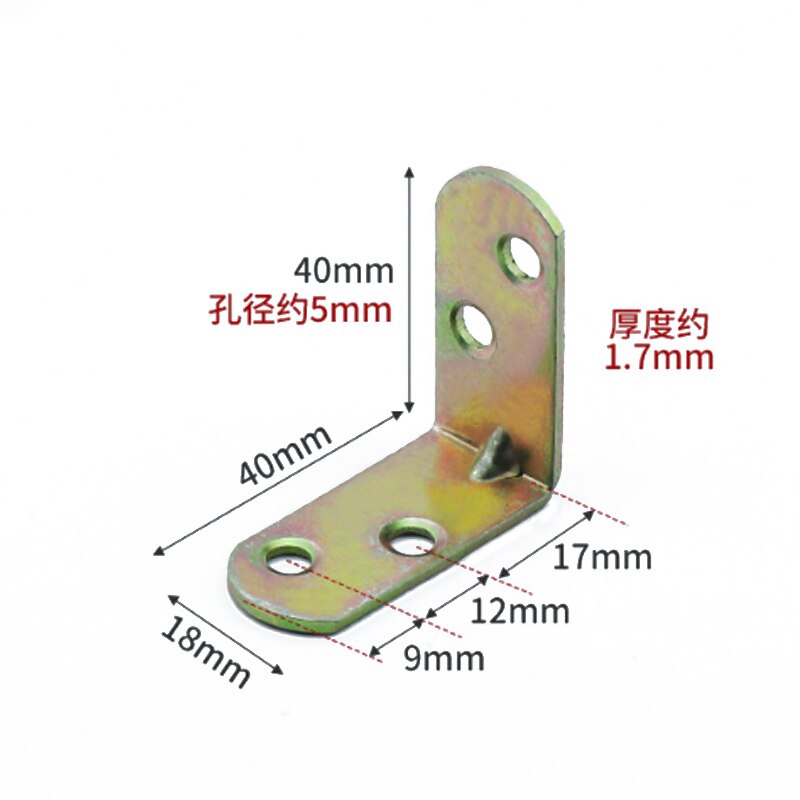 10Stck Edelstahl Rechten Winkel Klammern 90 Grad Ecke Klammern Regal Zauberstab Gestell Unterstützung Halfter Halterung DIY Möbel Hardware-: 40x40x18mm (10Stck)