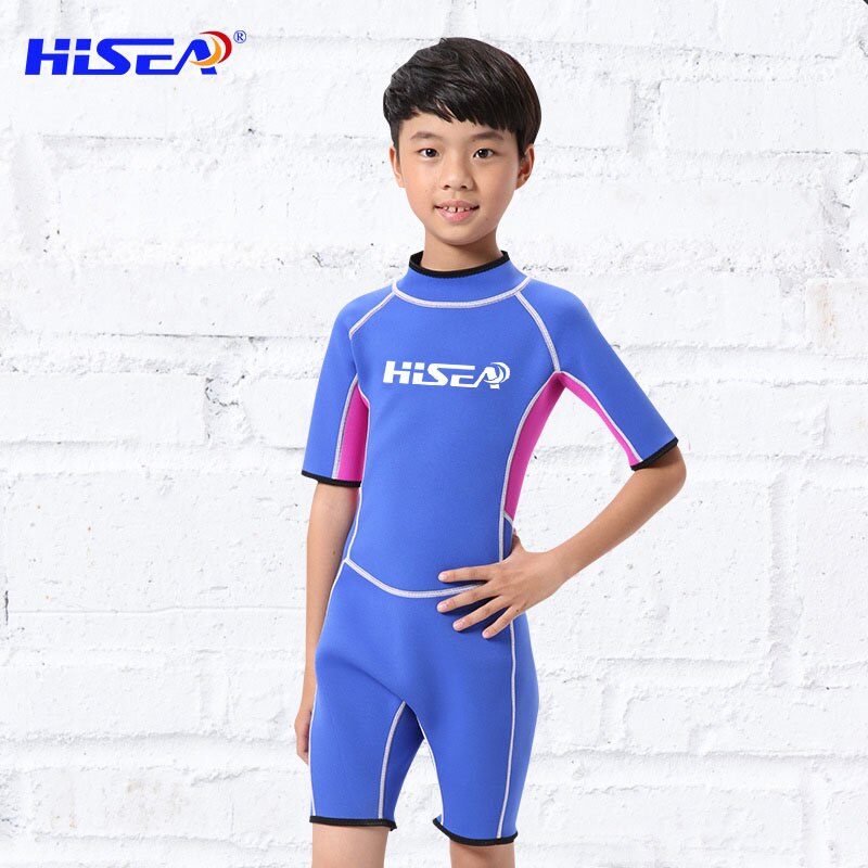 Hisea Neopren Kinder Neoprenanzüge Kurzen Ärmeln Tauchen Anzüge für Jungen Mädchen Kinder Rash Guards Ein Stück Surfen Schwimmen Schnorchel