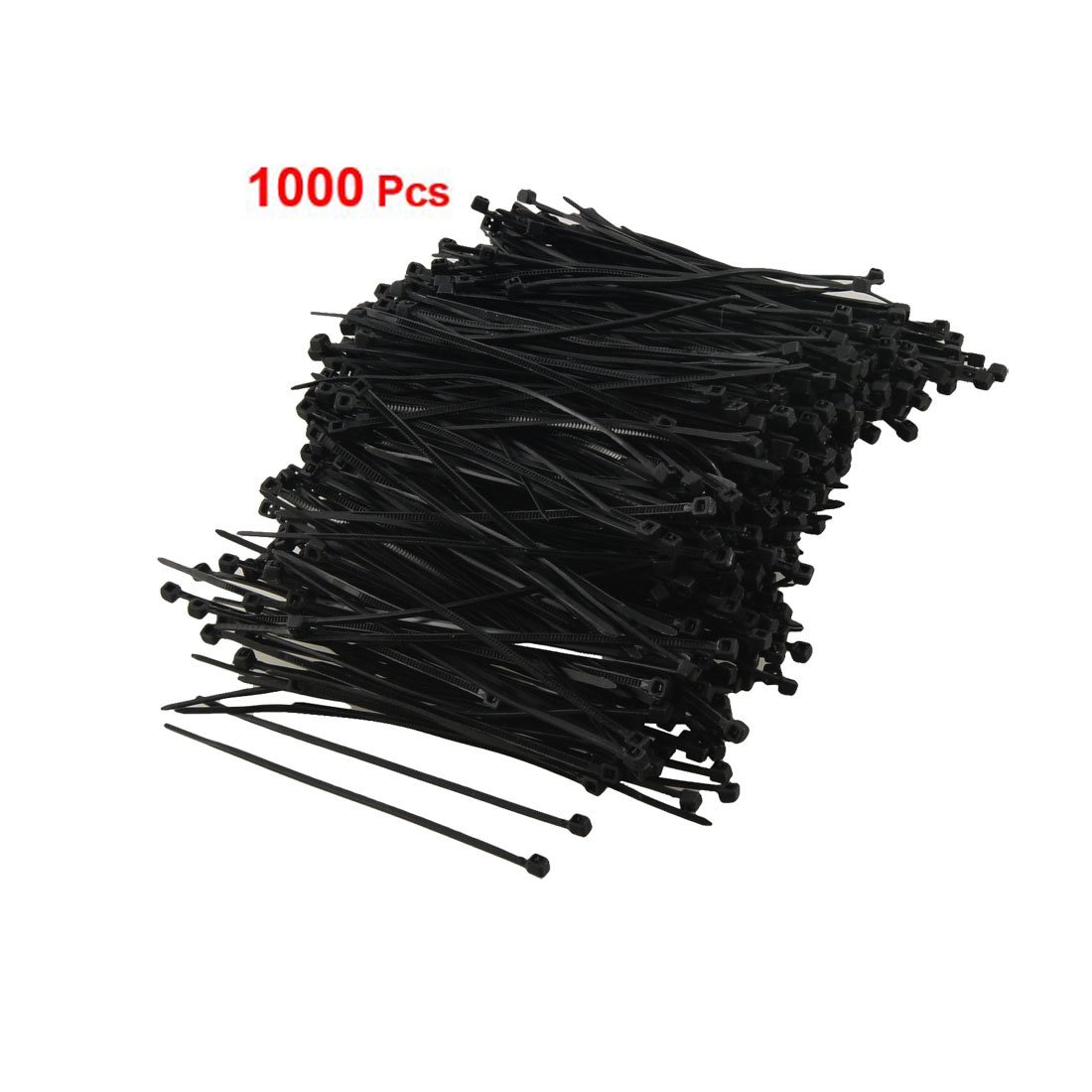 BOFO 1000 Stks Zwart Plastic Cable Zip Tie Fasten Wrap 95mm x 2mm