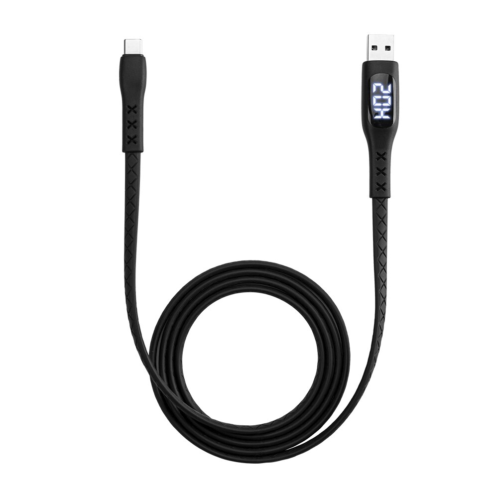 Umidigi Uline Usb Type C Kabel Met Led Display Timer Auto Power Off Voor Umidigi Xiaomi Huawei Samsung Smartphone Snelle opladen: Black