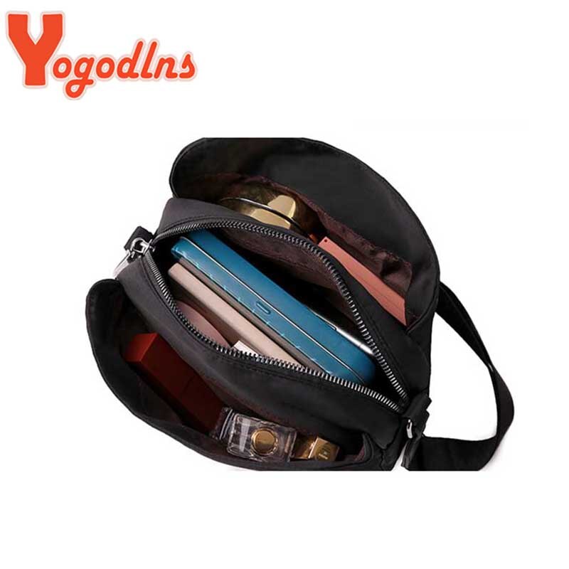 Yogodlns Simple Nylon Shoulder Bag Women Leisure Waterproof Messenger Bag Shopping Lady Handbag Travel Light Small Bag Purse sac