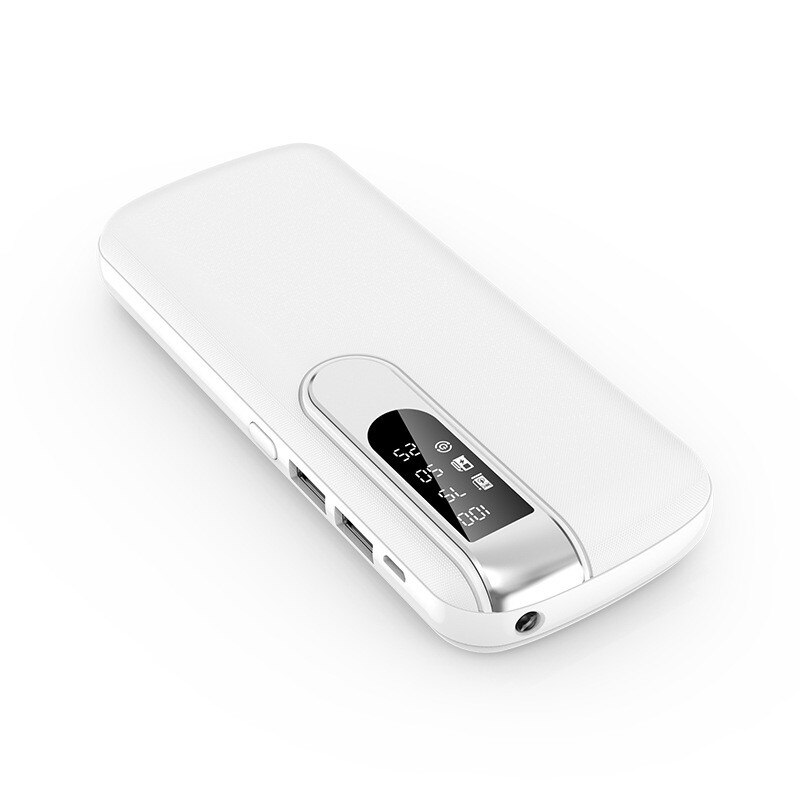 30000 mAh batterie externe Portable chargeur de téléphone grande capacité Powerbank voyage extérieur LCD affichage numérique LED éclairage: WHITE