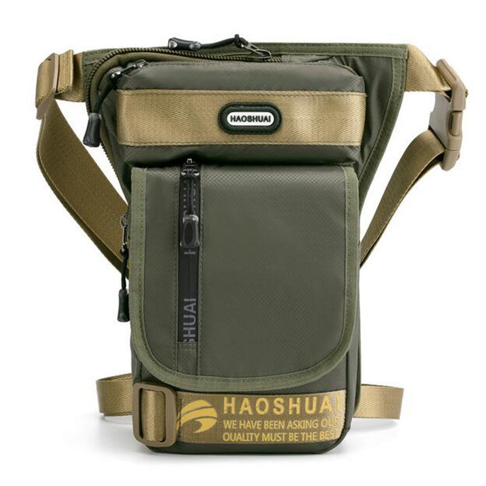 La pierna BagNylons bolsa cartuchera hombres cinturón de cadera Bum riñonera bolso de hombro tipo bandolera para viajes Casual de motocicleta ciclismo bolsa: Army Green