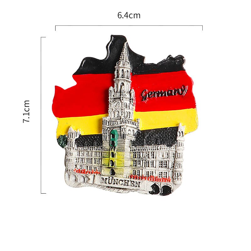 Naklejki magnetyczne lodówki świat pamiątki turystyczne francja paryż japonia podróże magnesy na lodówkę praga tajlandia niemcy włochy: Munich Germany
