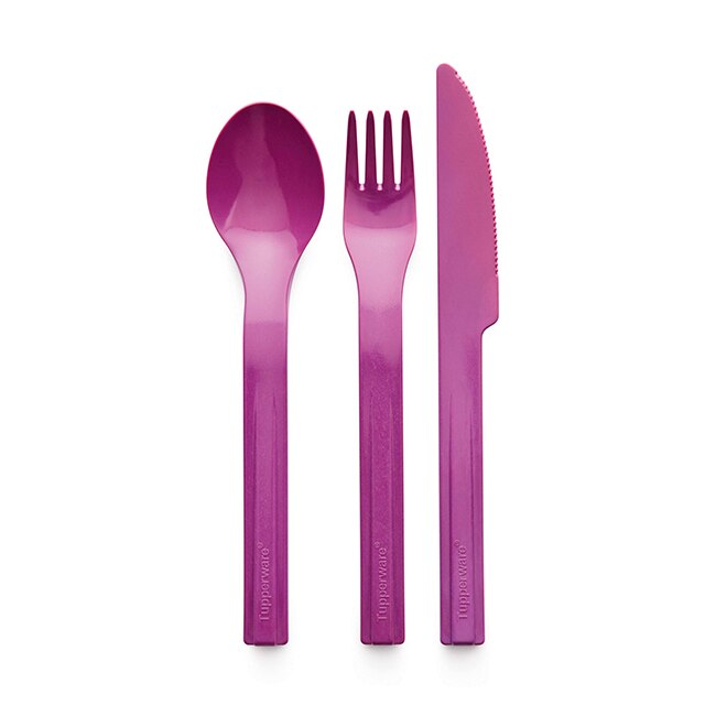 Tupperware Pique-Nique Couverts, 1 xKaşık, Lilas 3&#39;lü Ensemble, Couteau, Cuillère, Fourchette