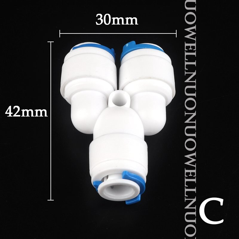 20Pcs 1/4 "Pe Pijp Connector Waterzuiveraar Omgekeerde Osmose Water Pijp Pom Socket Gewrichten H Tuin irrigatie Buis Adapter: C