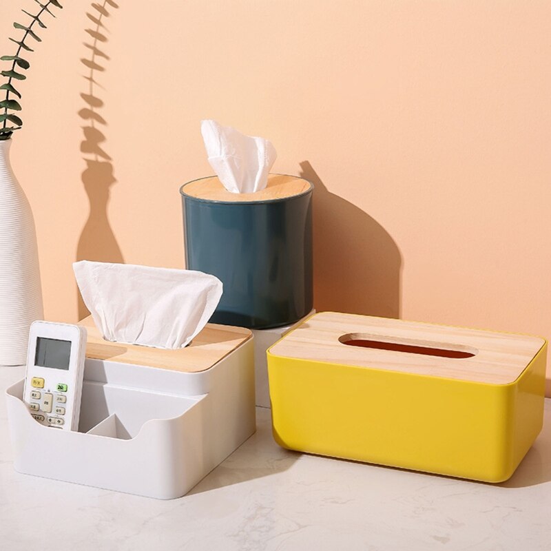 Tissue Box Roll Paper Storage Container Remote Control Storage Case