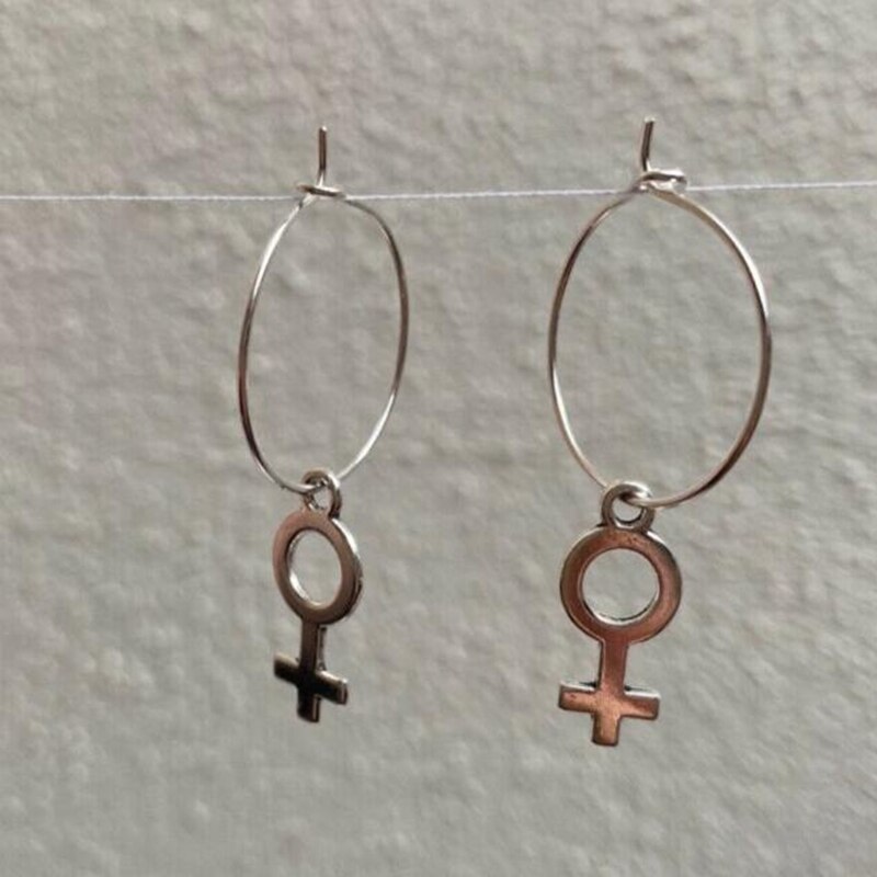 Mode Vrouwelijke Feministische Symbool Venus Dangle Ear Oorbellen Haak Punk Goth Oorbel Vrouwen Vintage Sieraden Pendientes Party: Women  Symbol