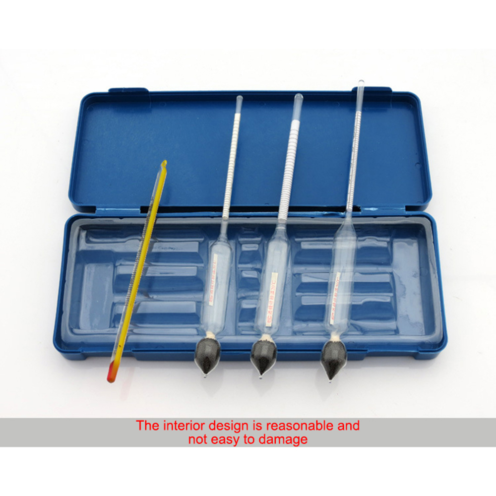 3PCS Alcohol Concentration Meter Wine Meter Tester 0 Up To 100% With Thermometer For Wine Vodka Whiskey Alcohol Meter Measuring