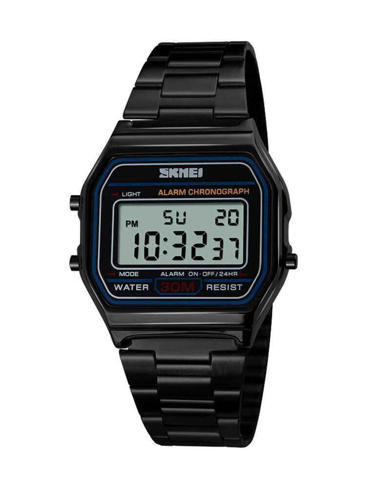 Skmei Topmerk Luxe Roestvrijstalen Chrono Sporthorloges Heren Achterlicht Display Digitaal Polshorloge 3bar Waterdicht Reloj Hom: Multicolor