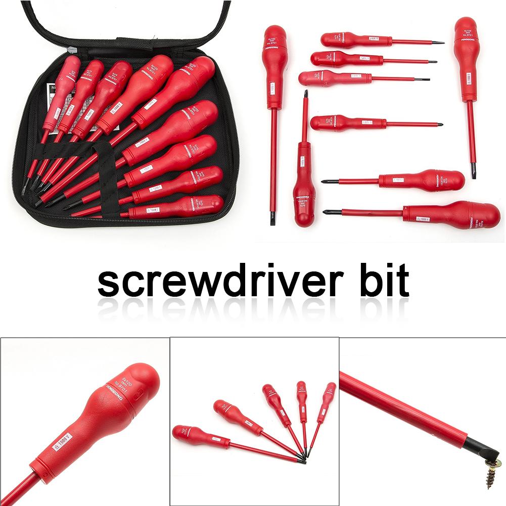 9 st stjärnisolerad skruvmejsel skruvmejsel bitset tål spänning elektriker dedikerad reparation isolerad skruvmejsel