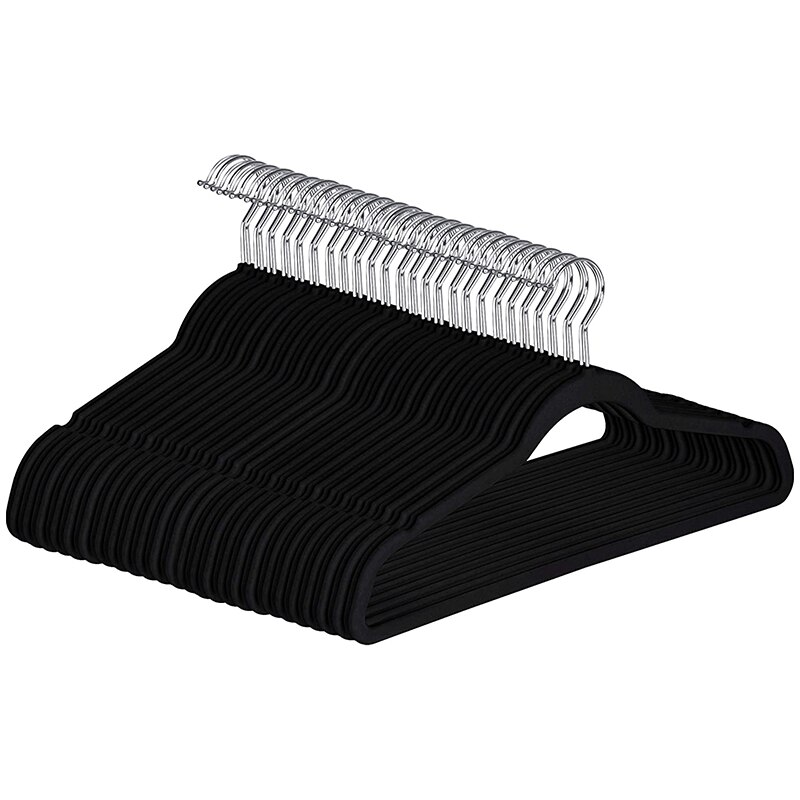 Premium Non Slip Velvet Hangers - Heavy Duty - Coat Suit Hangers - Black ( 25 Pack ): Default Title