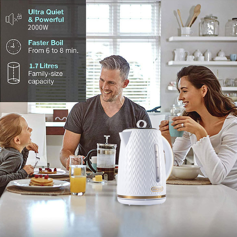 Witte Waterkoker 2000W Handheld Directe Verwarming, Snel Koken, Waterniveauvenster En Automatisch Sluiten