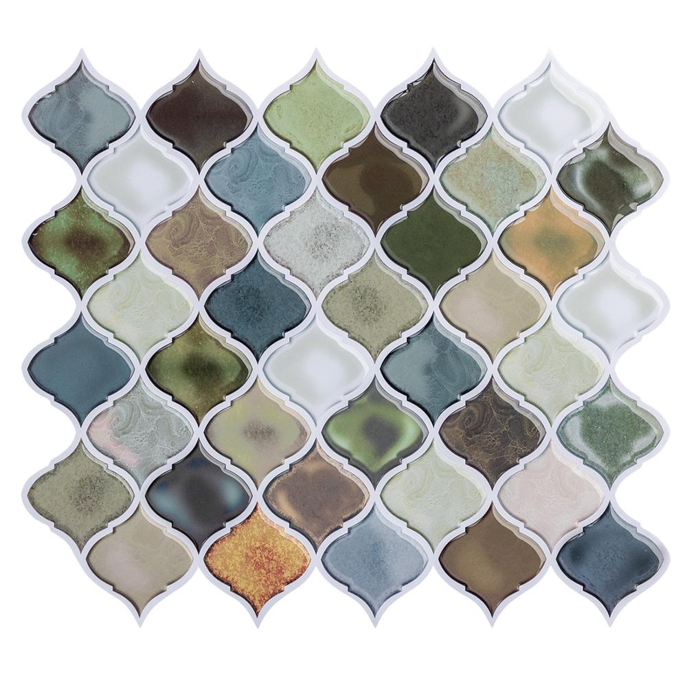 11*10 cali Muti kolor arabeska skórki i trzymać płytki robić kuchni łazienka naklejki Backsplash: HY-A7005