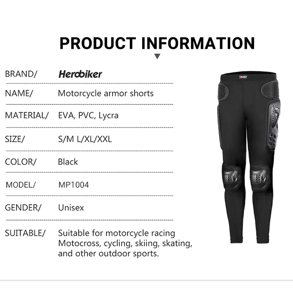 HEROBIKER Motorcycle Pants Long Armor Motorcycle Motocross Pants Ski Skating Cycling Motocross Protective Gear Hip Protector