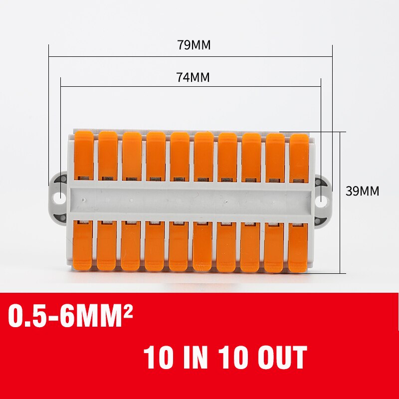Wire Connector 2/3/4/5/6 pin Universal Docking Fast Wiring Conductors push-in Terminal Block Cable splitter High power connector: Red / 2P