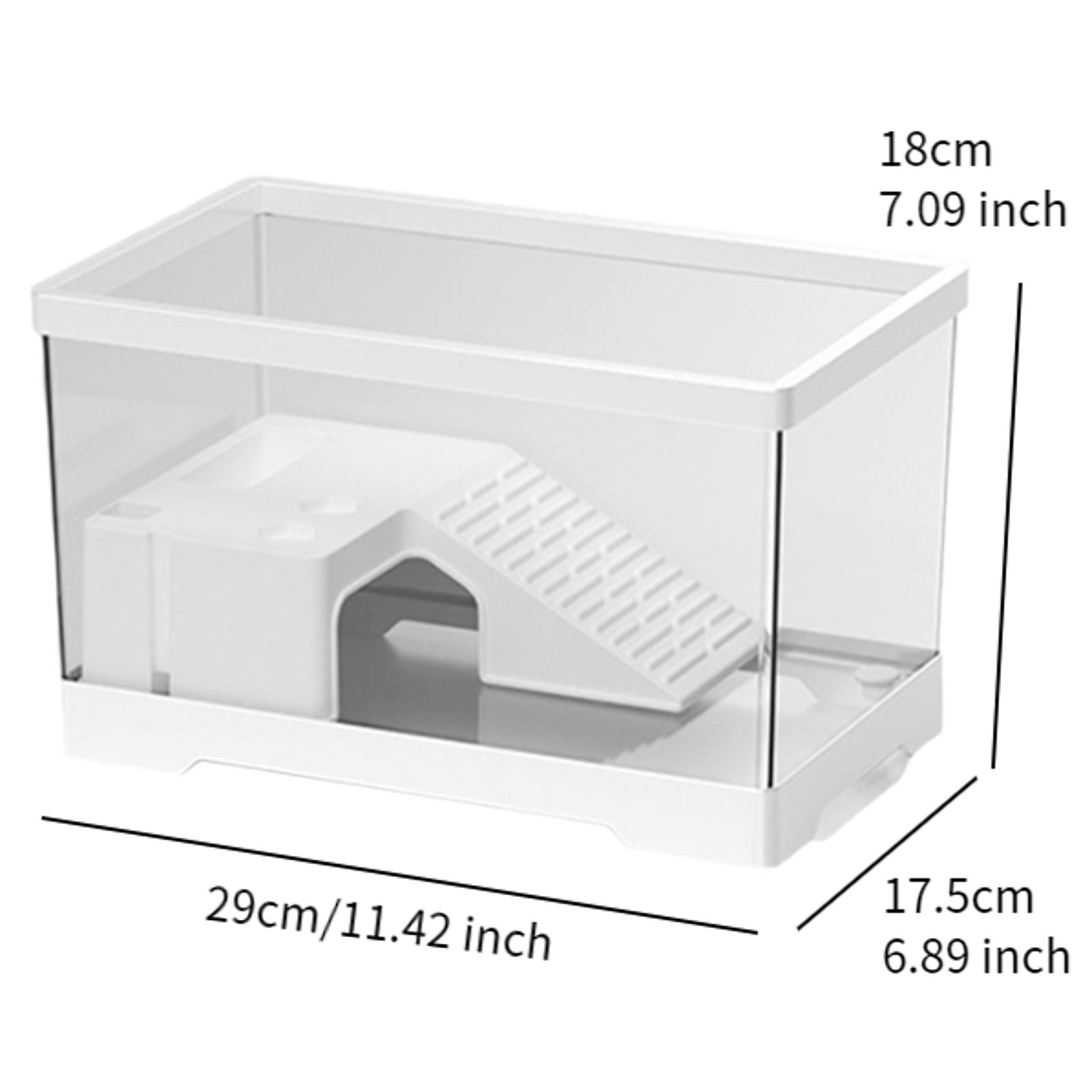 Transparency Turtle Tank With Breed Feed Area Cage Reptile Habitat Turtle Tank Bottom Drainage Enclosure Starter Indoor Decor: Dark Khaki