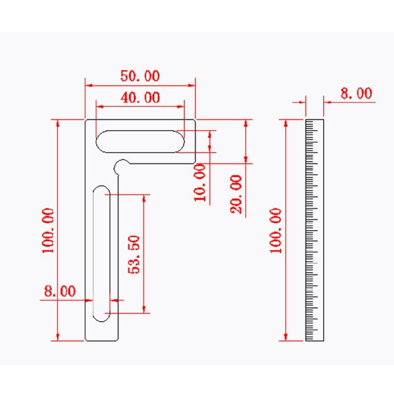 Carpenter L-Square Minisquare Mini Clamping Squares Aluminum 100mm High Precision Measurement Tools