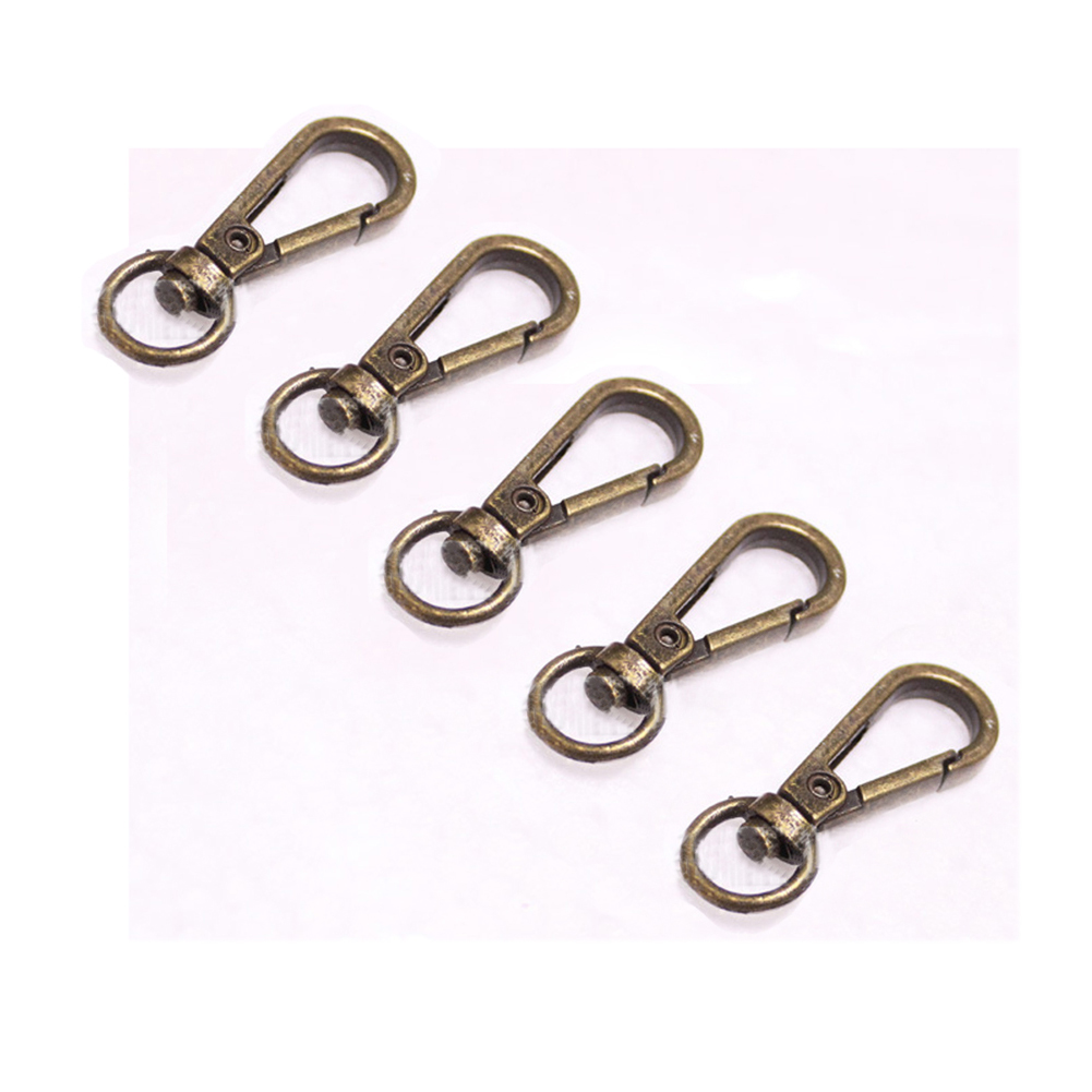 5Pcs 4 Sizes Metal Swivel Trigger Lobster Clasps For Bag Hook Key Chain DIY Zinc Alloy Gold Silver Belt Buckle Bag Accessories: bronze M