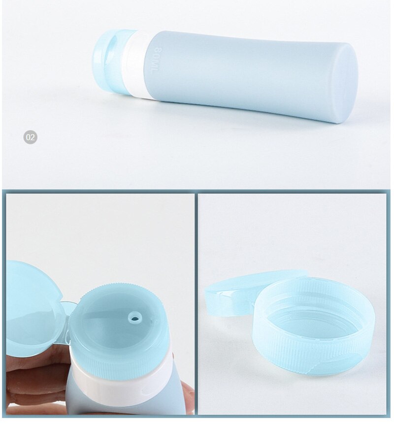 Women Silicone Travel Bottles Cosmetic Shampoo Lotion Container Tube Squeeze Packing Organizer Bag Travel Accessories