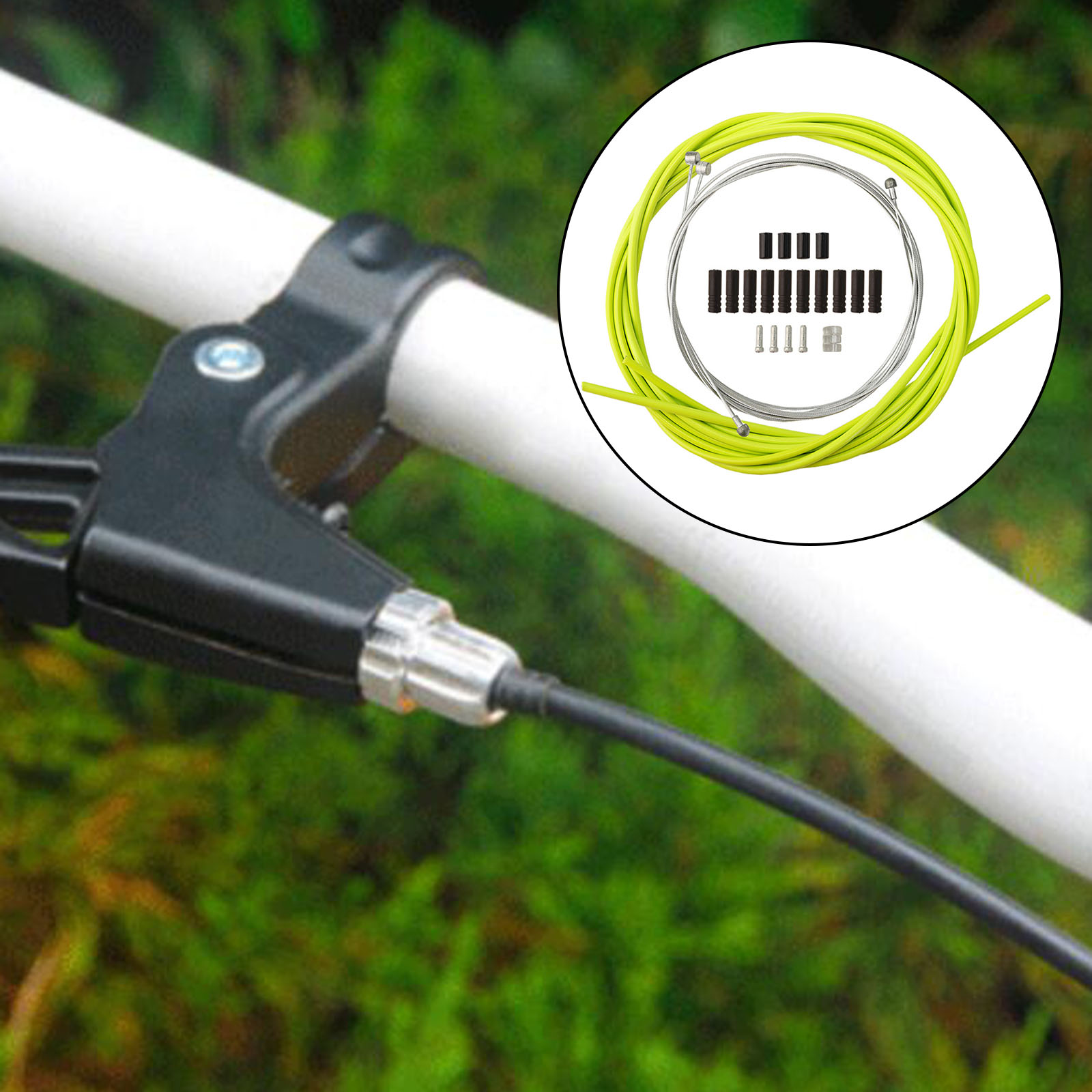 Ensemble universel de boîtier de câble de frein de vélo er/dérailleur et frein, boîtier de câble de frein de 2.5m (OD 5mm), boîtier de câble de 2m er (OD 4mm): Green
