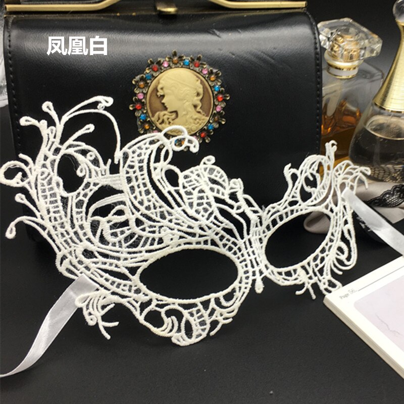 Halloween masquerade lace veil half face female sexy sexy eye mask white stereotype mask female adult charming enchantin