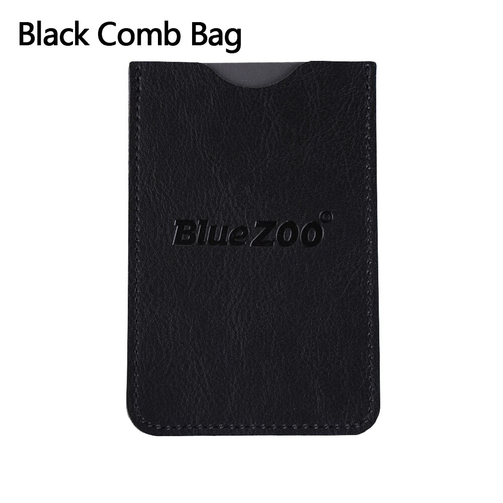 Peine de madera antiestático para Barba, peine de tamaño de bolsillo de madera con dientes gruesos y fino, cepillo de pelo de barba de doble cara, 1 unidad: Black Comb Bag