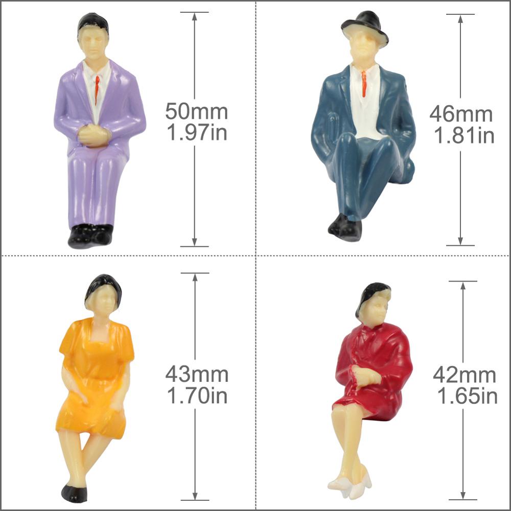 48pcs 1:30 Schaalmodel figuur G schaal Cijfers Alle Zittende Geschilderd Mensen Modelspoor P3002