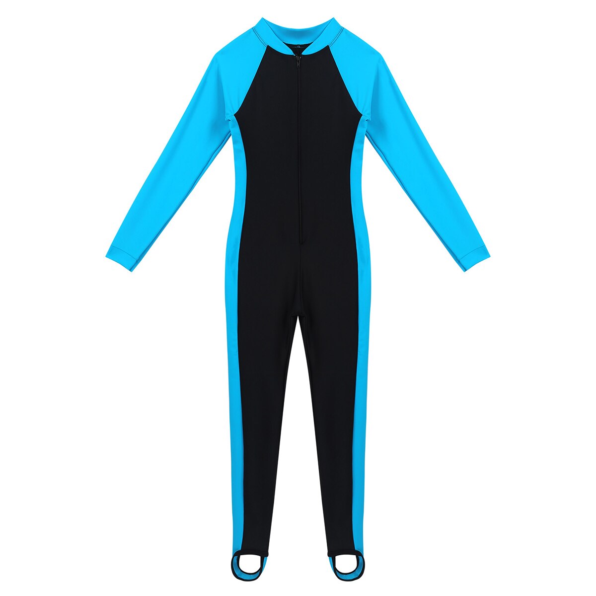Childrens Swimwear Wetsuits Kids Girls Boys Foot Stirrups Long Sleeves Rash Guards Wetsuit for Water Sports Child Bathing Suit