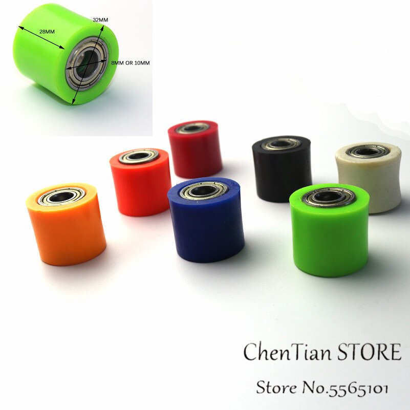 8mm 10mm Drive Chain Roller Pulley Wheel Slider Tensioner Wheel Guide For Street Bike Enduro Motorcycle Motocross ATV CRF CR XR