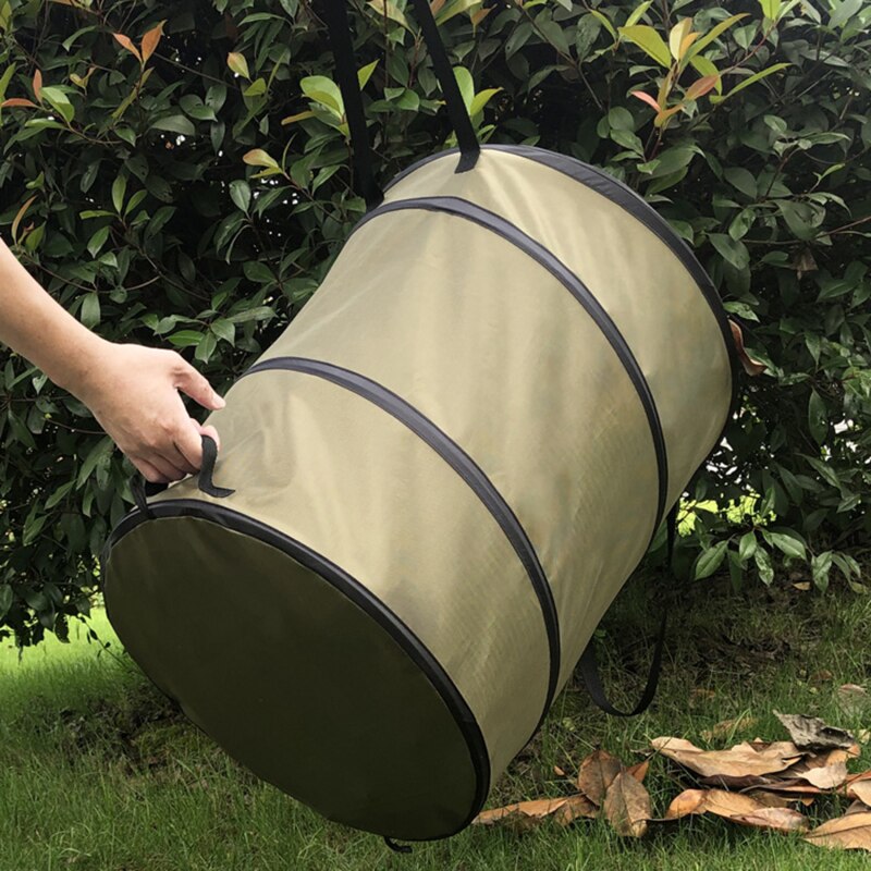 Collapsible Container Leaf Trash Can With Handles 10 Gallon Reusable Portable Waterproof Waste Home Outdoor Yard Gardening Bag