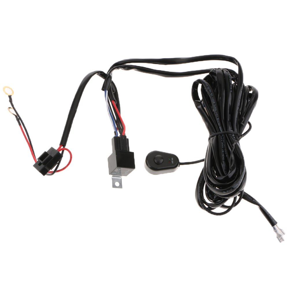 LED Light Bar Wiring Harness Kit 40A Heavy Duty 12V On-off Switch Power Relay Fuse LED Work Light Bar