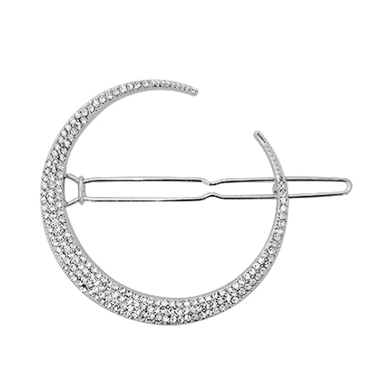 Horquillas laterales de cristal para mujer, pasadores de Metal para el cabello, accesorios para el cabello para niña, conjunto de Clips de diamantes de imitación con estrellas y Luna, horquillas de estrella