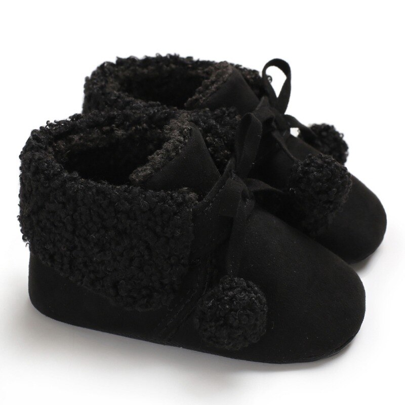 Efterår vinter baby pige bomuld afslappet sko nyfødt skridsikker blød såle gåsko: B / 7-12 måneder