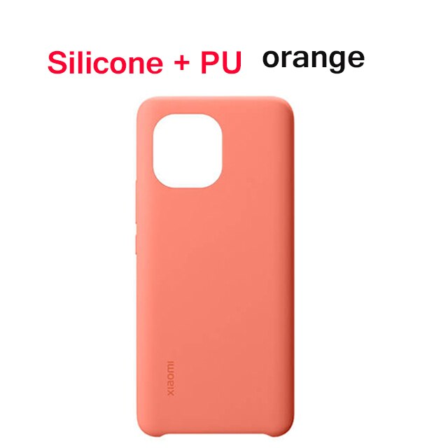 Originele Xiaomi Mi 11 Case Pu Leer/Siliconen/Kevlar Matte Shell Xiaomi Mi11 Textiel Cover Delicate Touch Voor xiaomi Mi 11: Orange