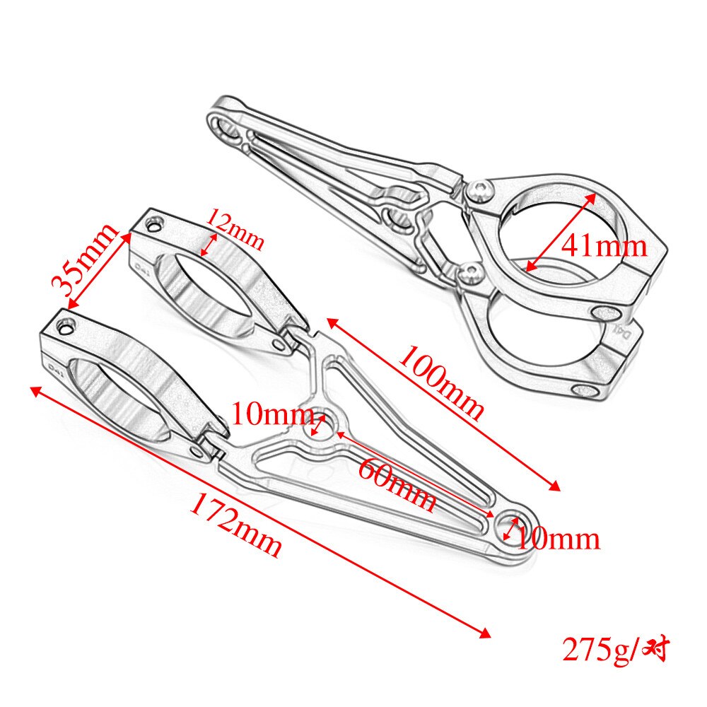 Pince de montage de phare de moto | 41mm, noir, support de montage de phare de moto, pinces de retournement pour Harley Yamaha Triumph