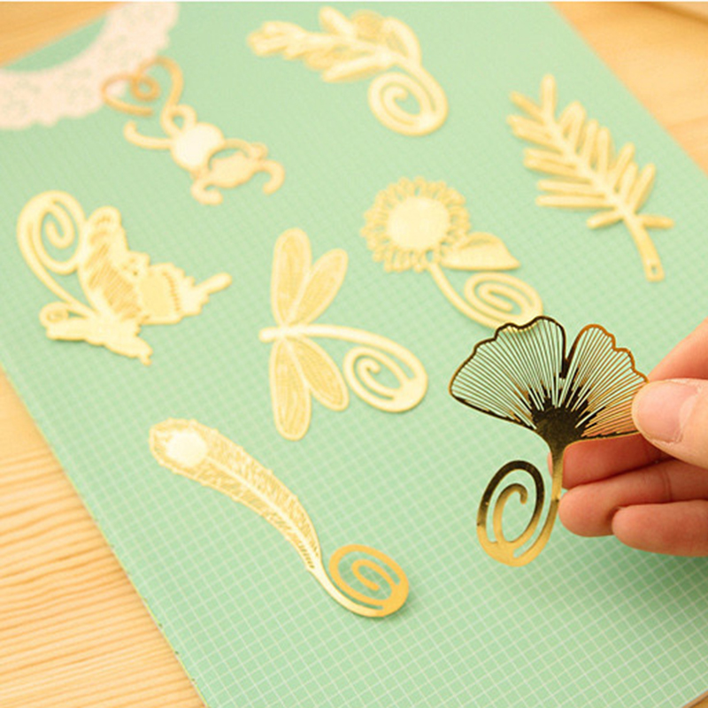 Marcapáginas de latón con forma de mariposa, marcador con forma de libélula, Marcadores de libro, promocional, 1 Uds.