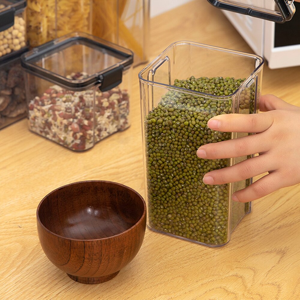 Food grade airtight tank, moisture-proof transparent kitchen storage tank, grains, spices, snacks, dry goods, bottle storage box