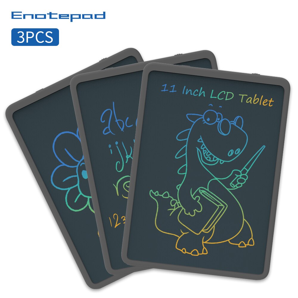 Enotepad 11 Inch LCD Writing Tablet Non-toxic Doodle Pad Reuse intelligent smart business tablet доска для рисования: EP0211C-BK-3pcs
