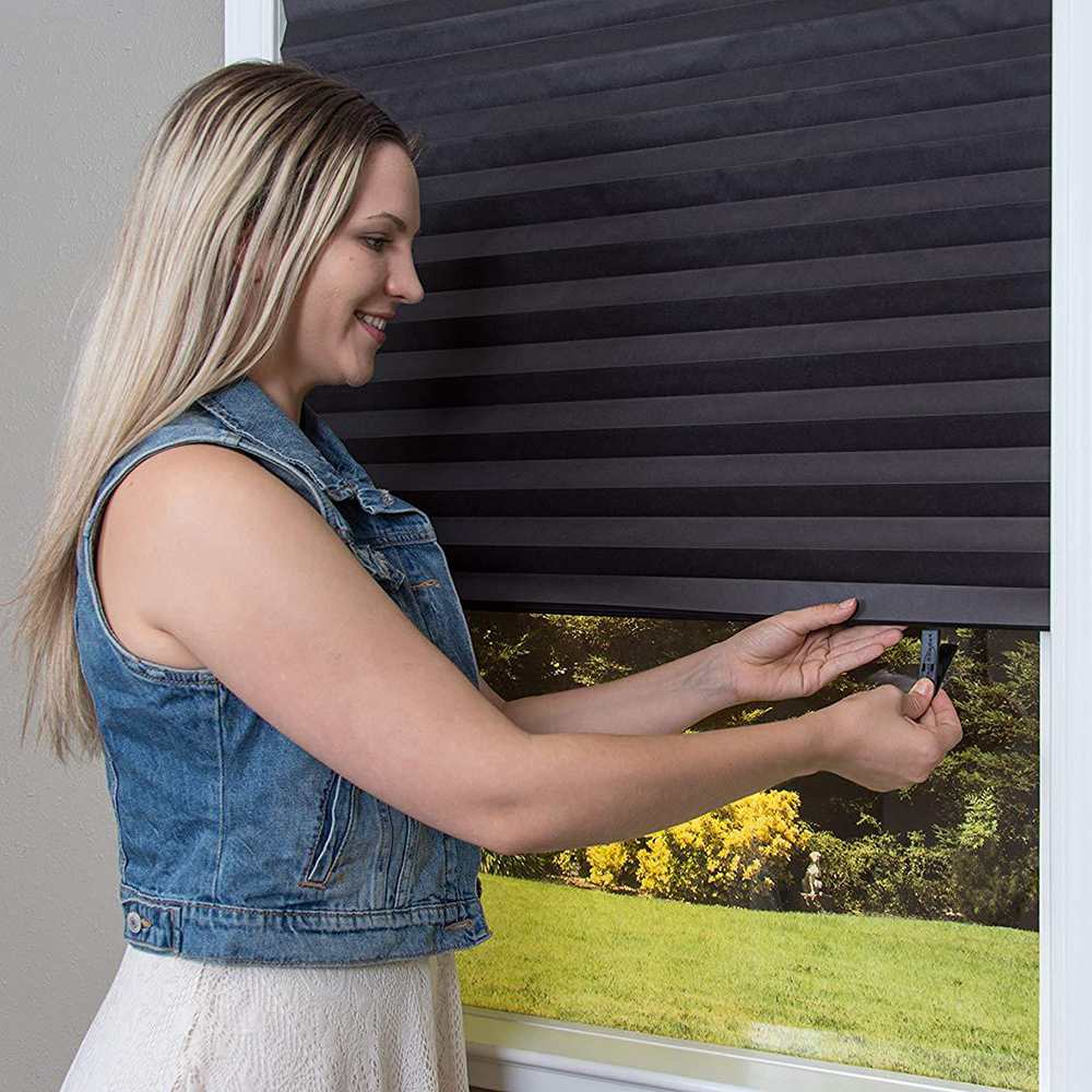 Self-Adhesive Pleated Blinds Half Blackout Windows Curtains for Kitchen Bathroom Balcony Shades For Office Window Shades Decor