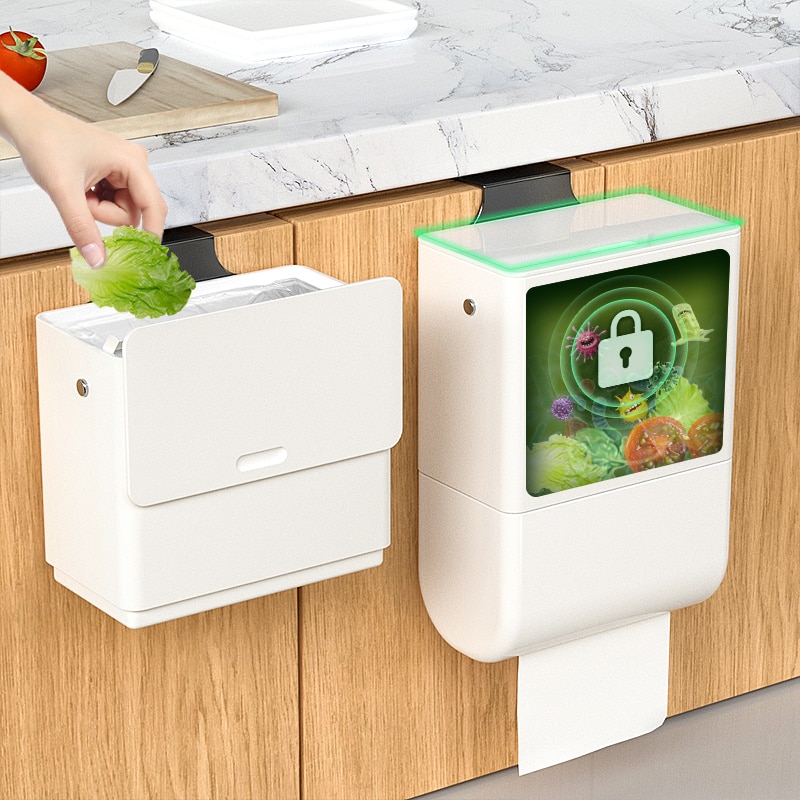 Joybos 6L Prullenbak Keuken Opbergkast Abs Keuken Vuilnisbak Muur Gemonteerde Imperforate Prullenbak Recycle Vuilnis bin