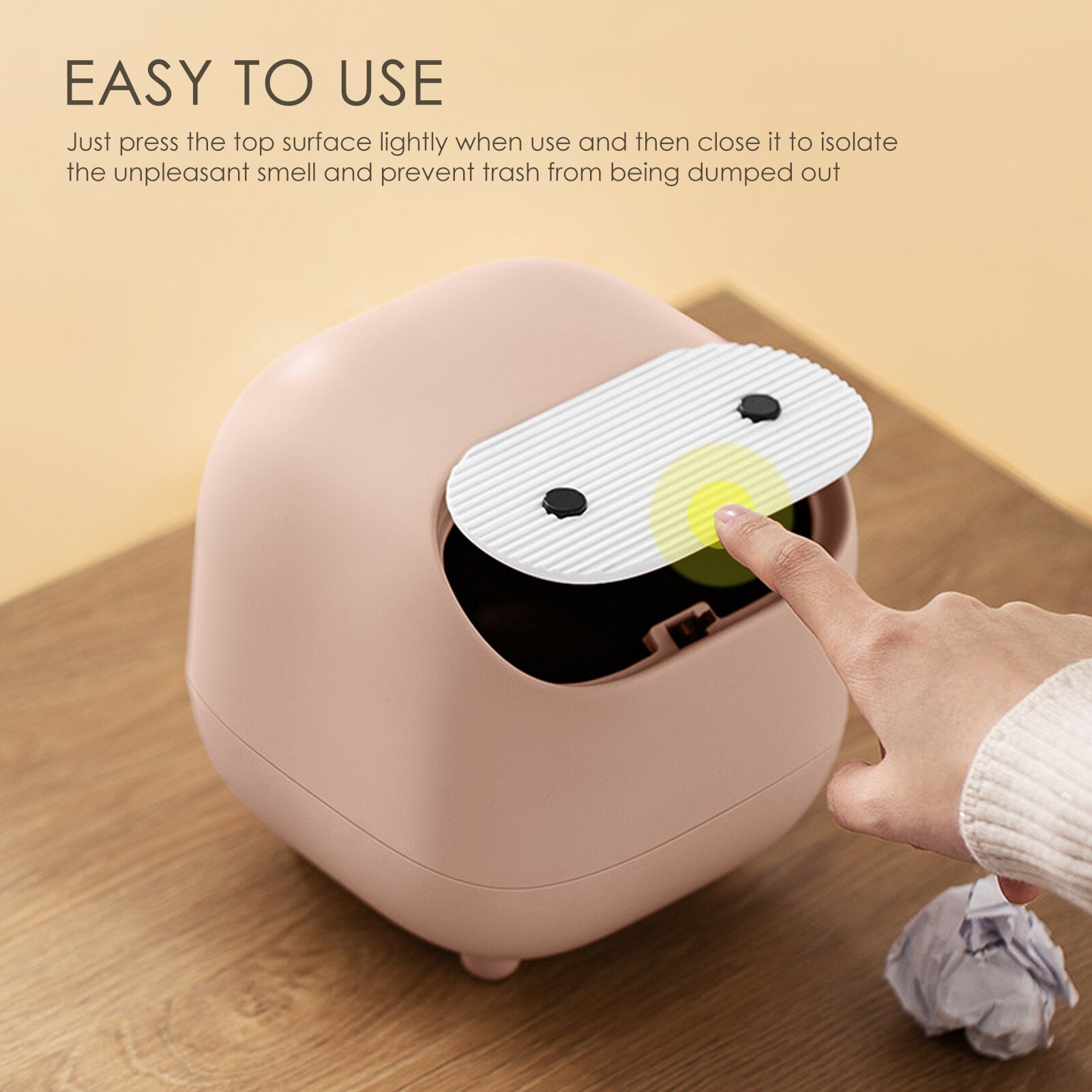 Mini Desktop Prullenbak Auto Opslag Emmer Met Deksel Huis Vuilnisbak Double-Layer Push-Type Vuilnisbak kantoor Pompen Tissue Doos