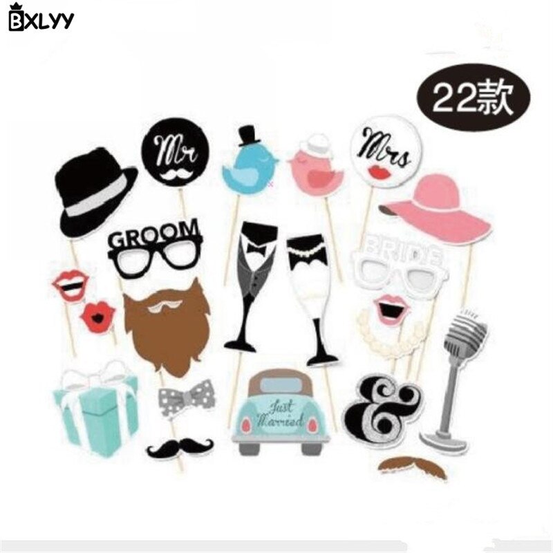 Bxlyy år dekorationer handhållna papper selfie foto rekvisita bröllop dekoration födelsedagsfest tillbehör jul  .8