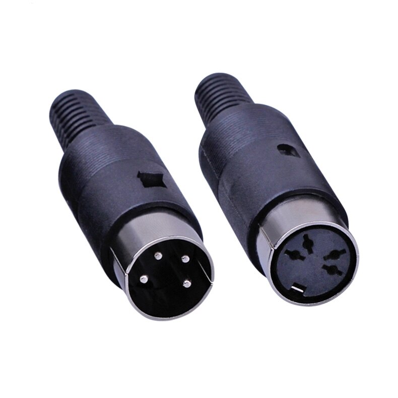 50 stuks 4 Pin 4-Pin 4Pin DIN man Vrouw Plug Connector Kabels soldeerbout DIY Connector met Plastic handvat
