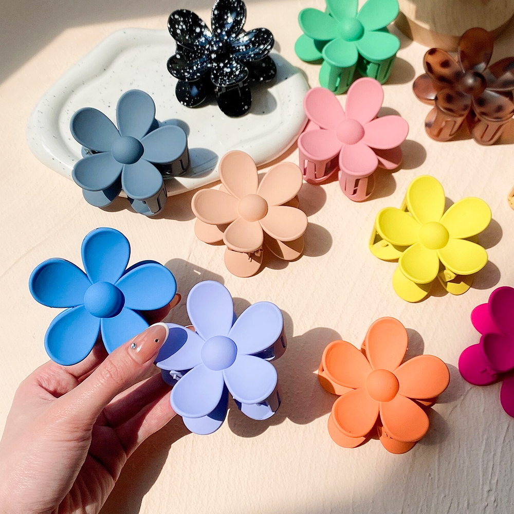 Pinces à cheveux en forme de fleur coréenne pour femmes et filles, barrettes, griffes de crabe, queue de cheval, épingles à cheveux, barrettes de bain, accessoires de coiffure