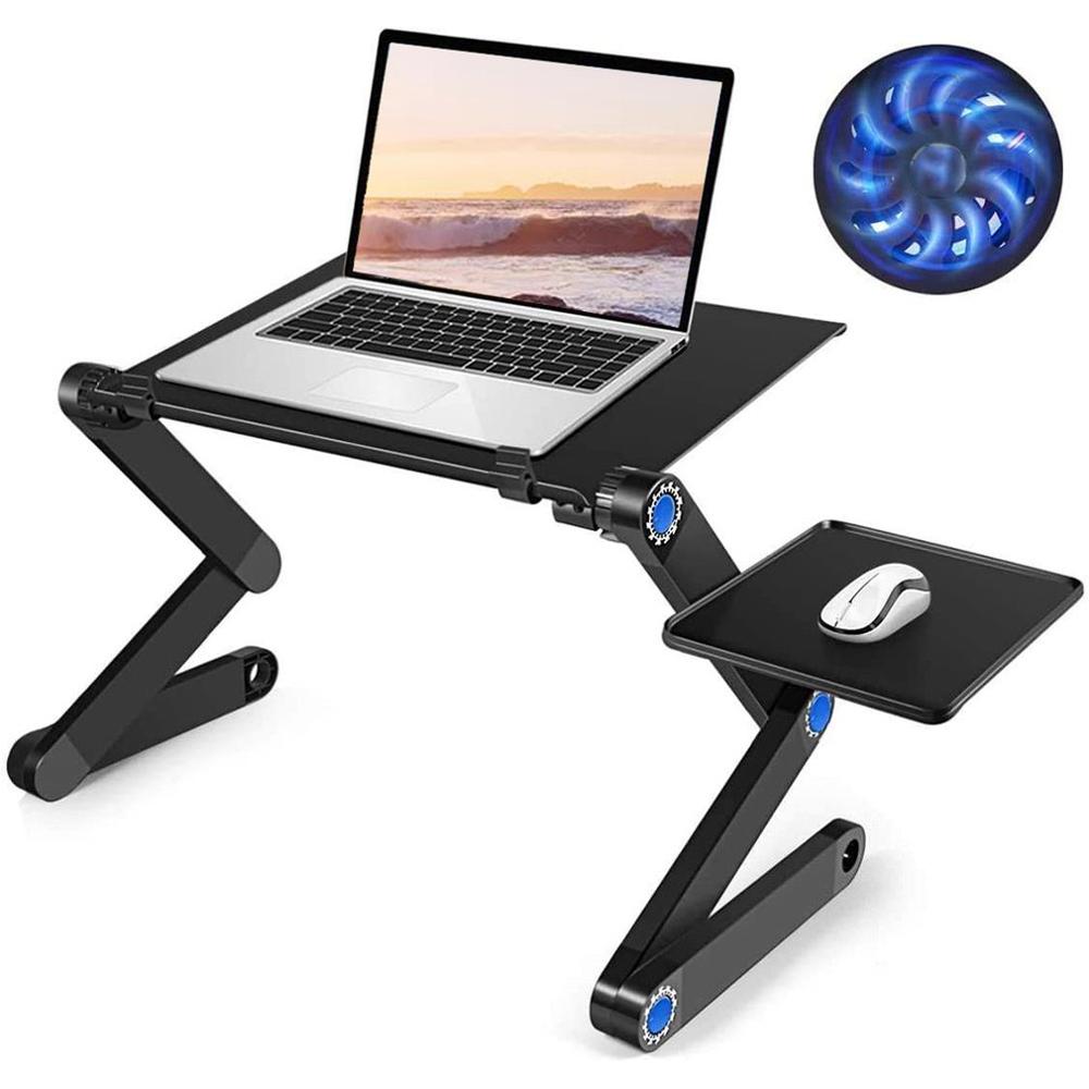 Bærbar bordstativ med justerbart sammenleggbart ergonomisk stativ skrivebord for ultrabook, netbook eller nettbrett med musematte