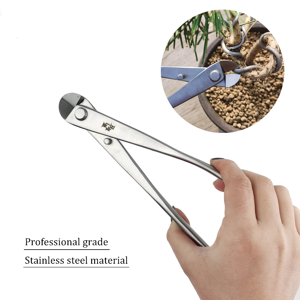 Herramienta de corte de poda de bonsái de acero inoxidable, tijeras para plantas y árboles, cortador de alambre para herramientas de poda de jardín: YELLOW